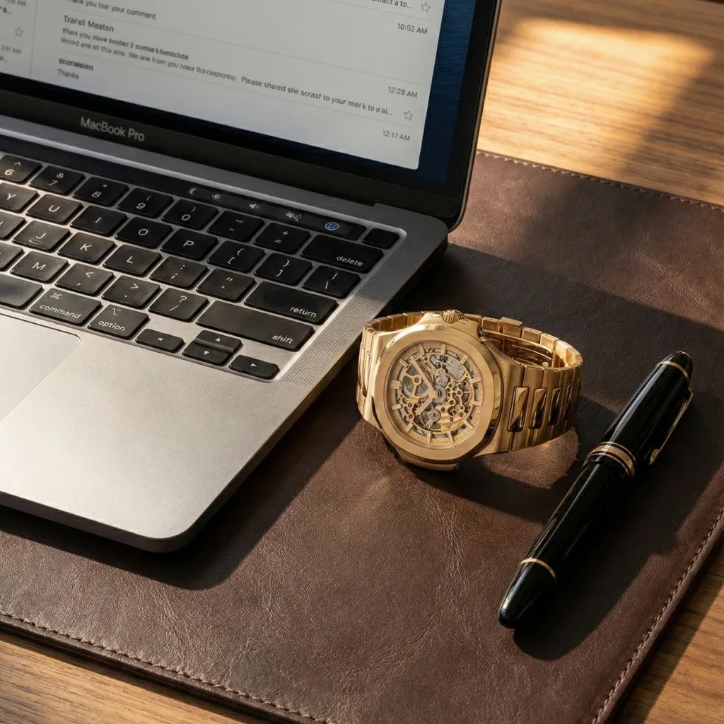 Relogio_Masculino_Dourado_LongLux_Patton