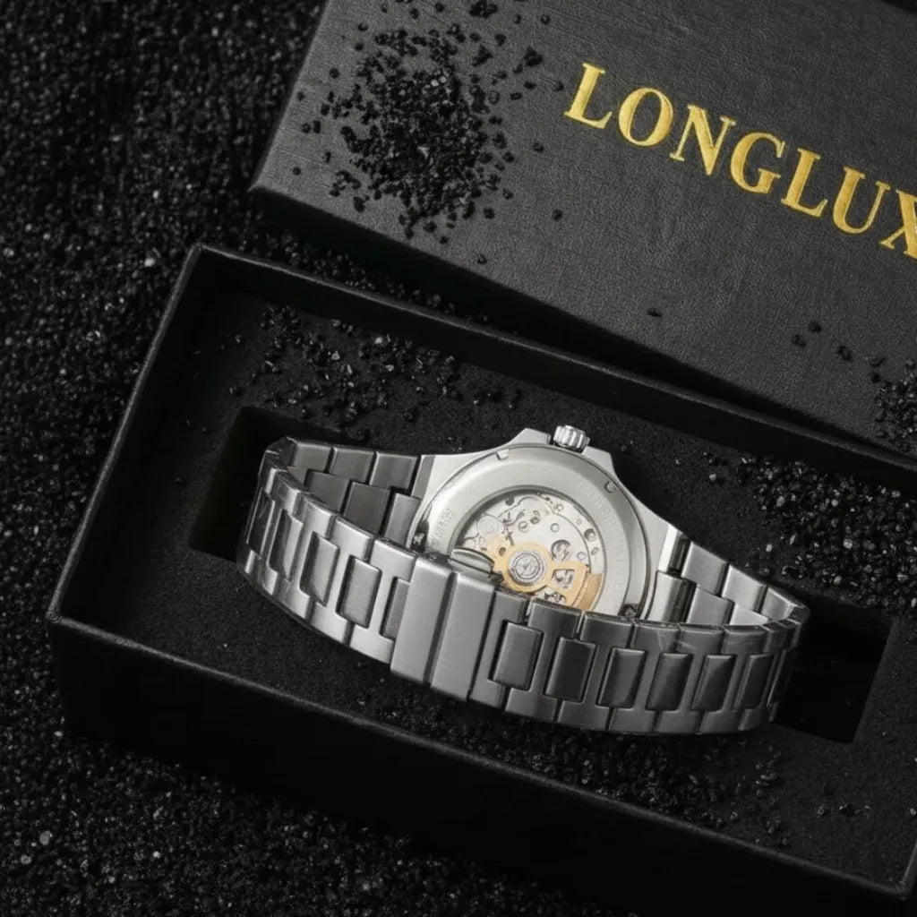 Relógio quadrado Tonneau LONGLUX — detalhe 6
