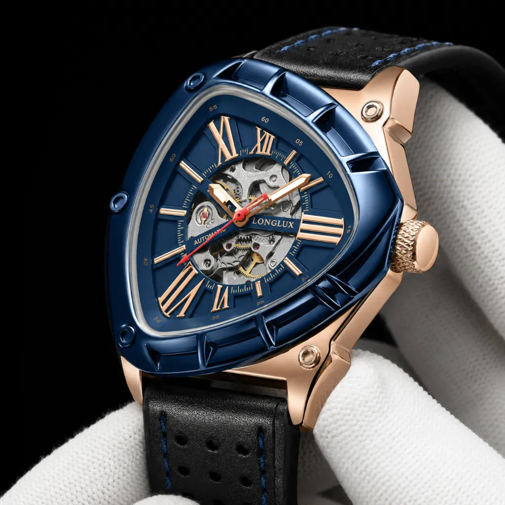 LONGLUX_Relogio_de_pulso_Masculino_Automatico_Esportivo-em_Couro_Azul_45MM