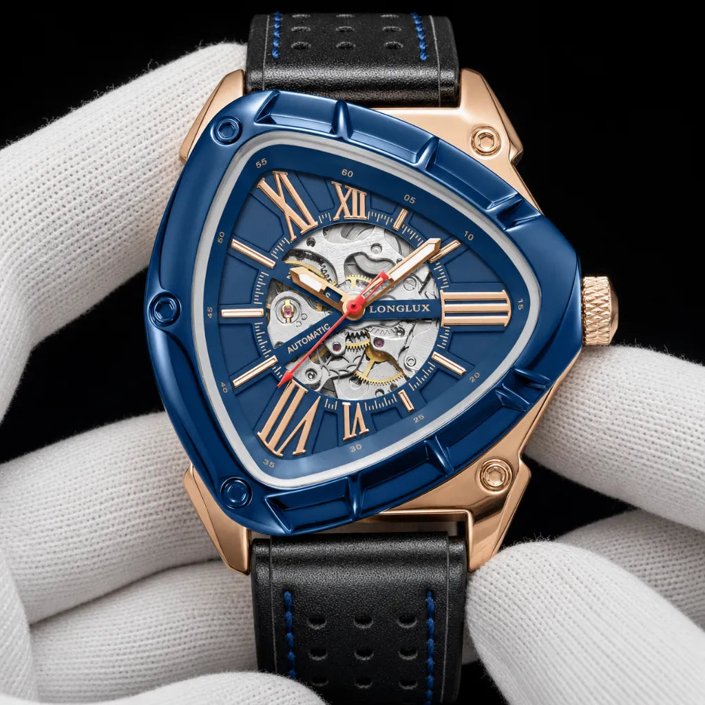LONGLUX_Relogio_de_pulso_Masculino_Automatico_Esportivo-em_Couro_Azul_45MM