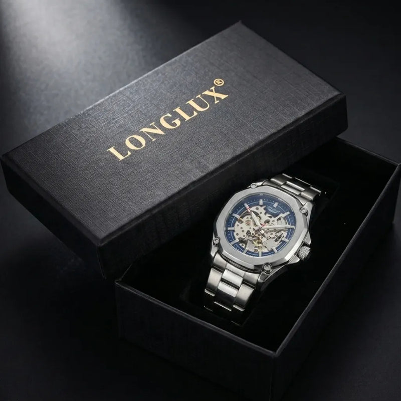 Pulseira em aço inoxidável com fecho oculto e viseira Hardlex luminoso